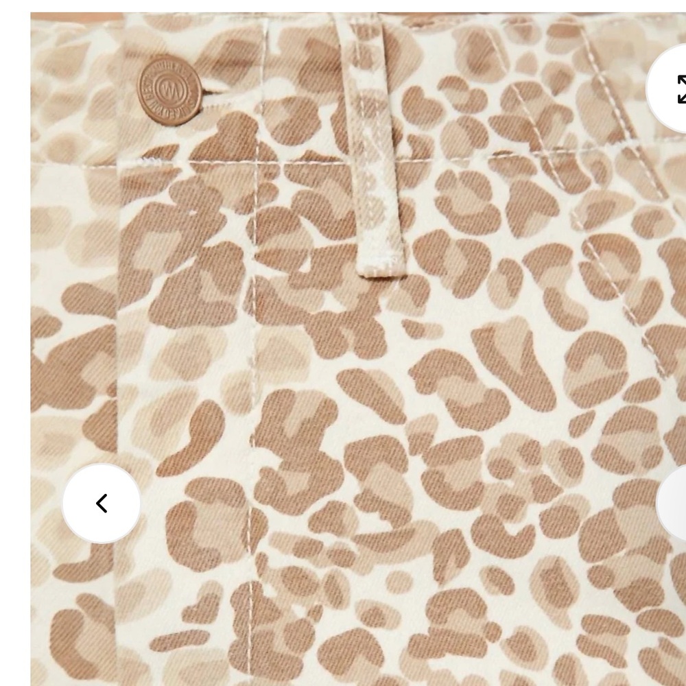 MOTHER Beige Leopard Print Wide-Leg Jeans - Picture 7 of 11